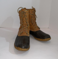 L.L. Bean Maine Hunting Boots Mens 12 Brown Leather Duck Waterproof USA