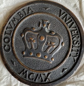 Antique 1910 Columbia University NYC Medal Bronze  Paperweight Very Rare