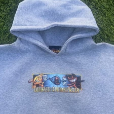 Vintage World Industries Grey 90s/Y2k Skate Hoodie Tagged XL