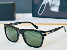 Persol PO3269-S Sunglasses Square Frame Black/Green Lens 53 21-145mm - NEW BOX