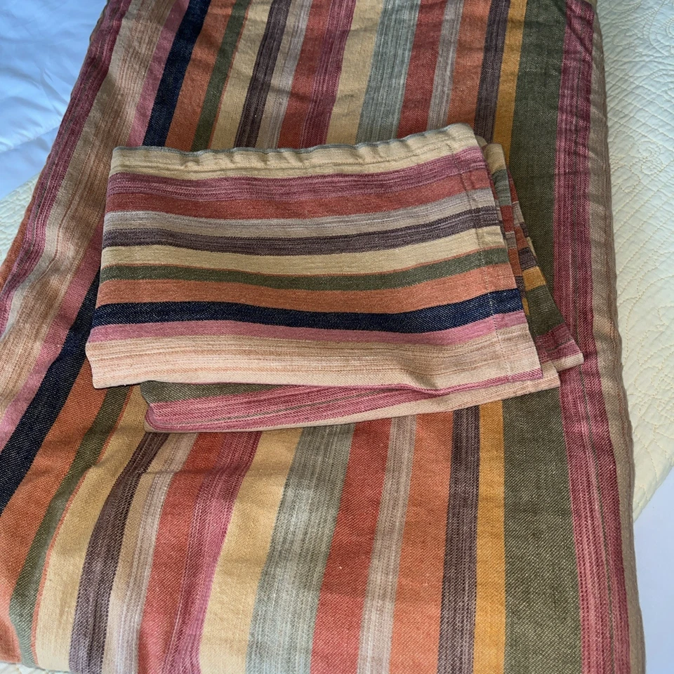 Capa de edredom Pottery Barn 3 peças conjunto de cama queen size fundações listras Logan Shams - Imagem 2 de 4