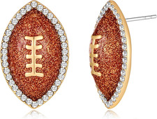 Sports Earrings for Women Hypoallergenic Football Baseball Rugby Earrings Game D