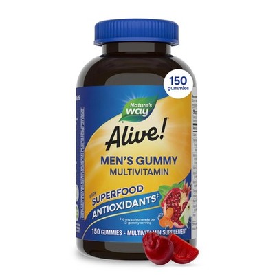 Nature's Way Alive! Men s Multivitamin Gummies, Daily 150 Count (Pack of 1)