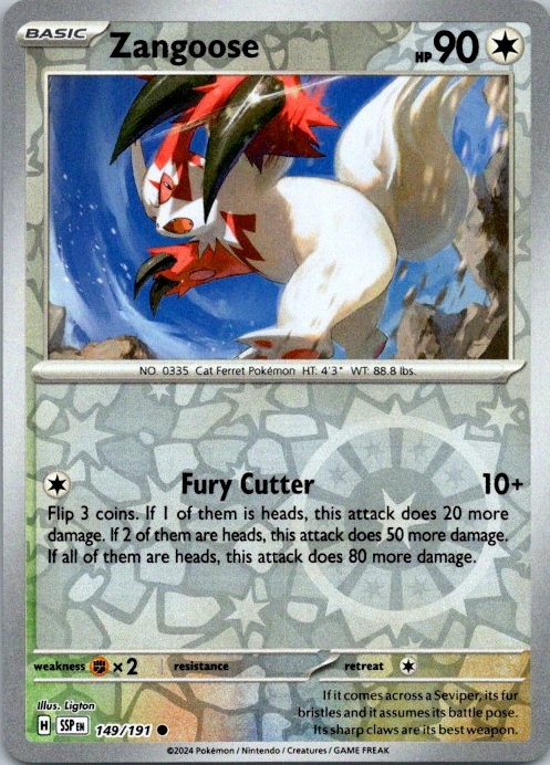 Zangoose Common SV08: Surging Sparks 149/191 NM