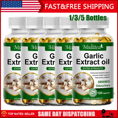 5000mg Garlic Oil 100 Rapid Release Softgels Capsules 5000 Extract organic caps