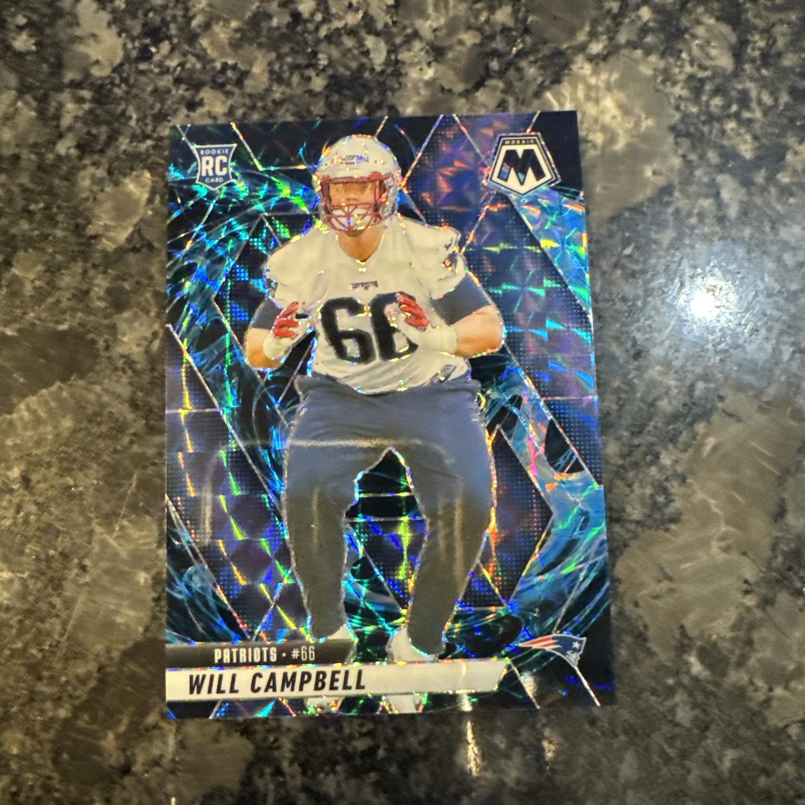 2025 Panini Mosaic Football Will Campbell Genesis SSP #378 Rookie Patriots RC