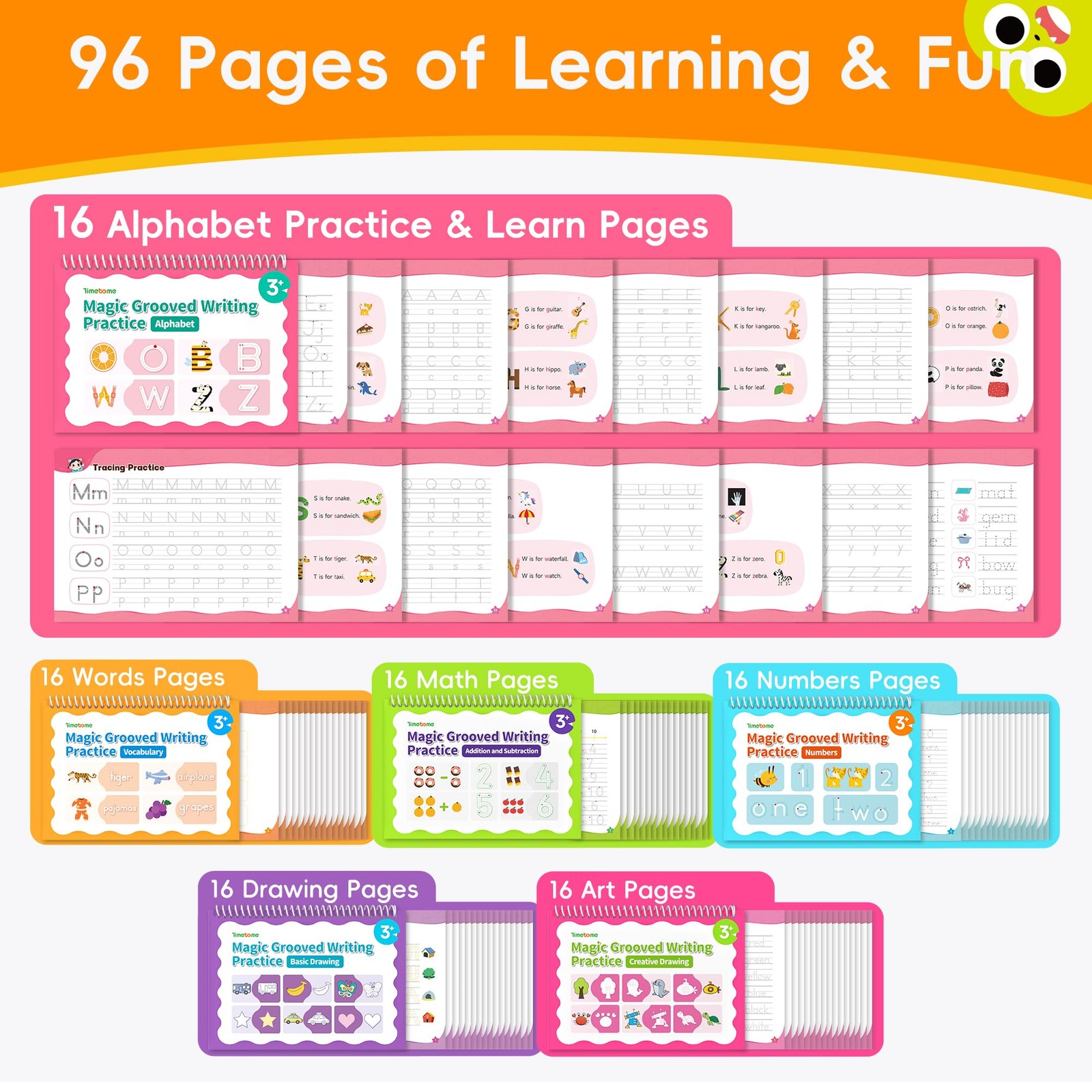 Magic Grooved Writing Practice, Large Grooved Handwriting Practice for Kids 5...