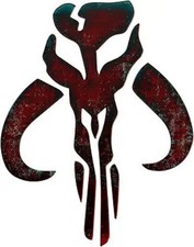Dark Red Skull Design Metal Sticker for Laptop or Car Window, 6 Inches