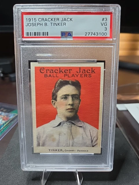 1915 Cracker Jack - Joe Tinker #3 PSA 3 CENTERED!