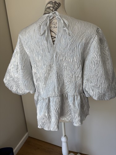 Nobody's Child Bernie Blouse Metalic Silver Size 16 Brand New RRP £49 - Picture 4 of 7