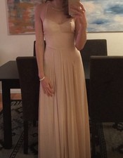 Satin Gown Beige Sophisticated Elegant Strappy Back Size XS Urban Outfitters