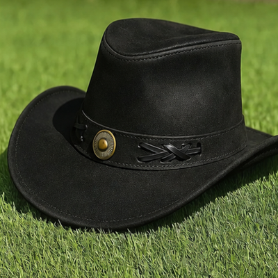 Handmade Distressed Leather Cowboy Hat | Western Style  display picture 2