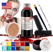 Professional Halloween SFX Special Effects Makeup Kits, Fake Blood, Scab Coagula