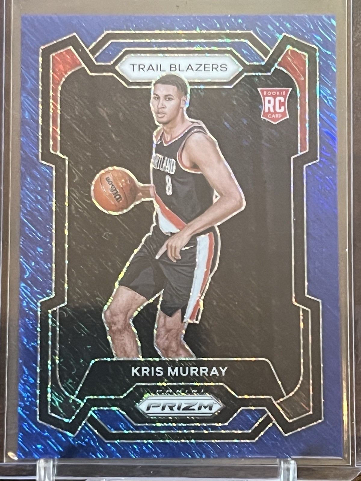 Kris Murray 2023-24 Panini Prizm #142 Blue Shimmer Rookie RC 25/35 Blazers