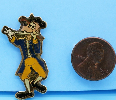Enamel PIN vtg PLUTO YANKEE DOODLE Colonial DISNEY Flute Dog