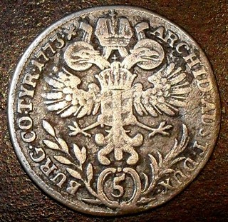 Burgau RDR Günzburg Bavaria 5 Kreuzer 1773 Maria Theresa