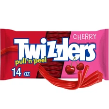 TWIZZLERS PULL 'N' PEEL Cherry Flavored Licorice Style, Chewy Candy Bag, 14 oz