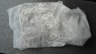 Florentiner Tüll Stück von Gardine-Stores-Deko-H. 180cm, B. 146 cm-60er Jahre
