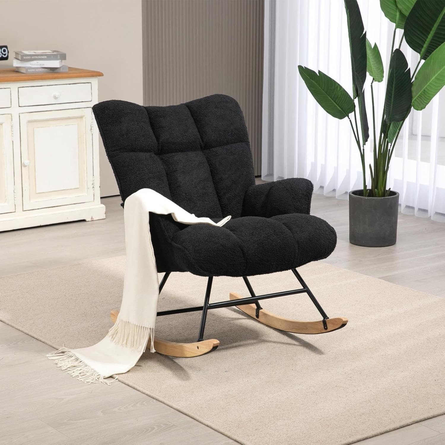 Nursery Teddy Upholstered Glider Rocker Rocking Accent