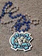 UNC North Carolina Tar Heels Bead Necklace Mardi Gras Necklace Beads Vintage!