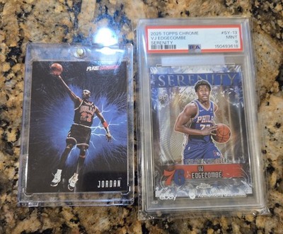 best jordan cards to get graded Michael Jordan Pure Energy *RARE* PROMO CARD Plus VJ Edgecombe PSA Graded  Card