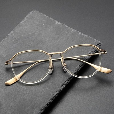 DTX131 Titanium Eyeglasses Frame Ultra Light 10.7g Unisex Round Glasses 49mm