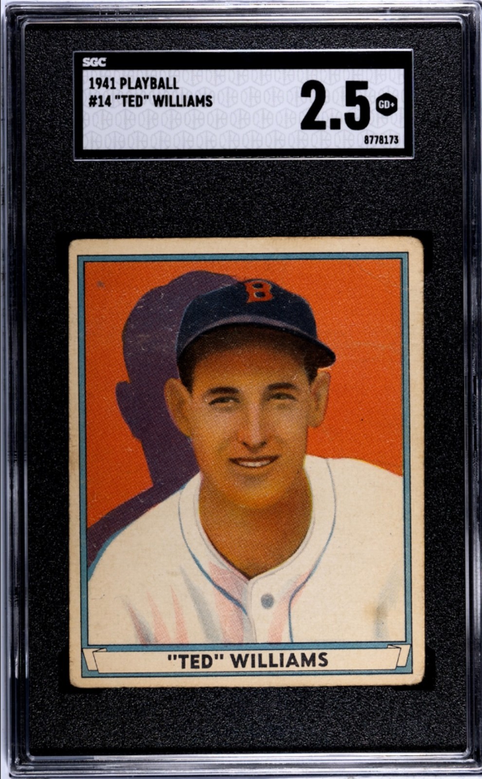 1941 Play Ball #14 Ted Williams SGC 2.5 GD+ Red Sox HOF Nice Color