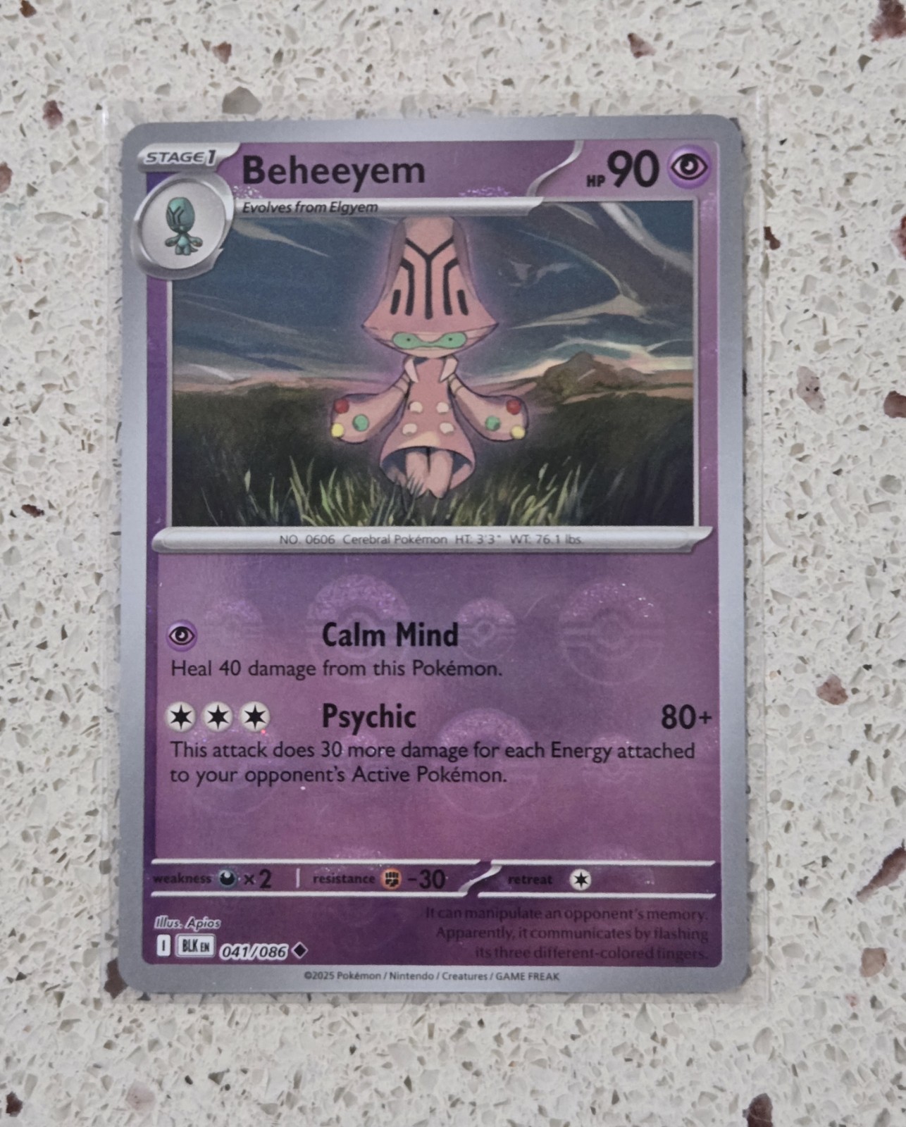 BEHEEYEM 041/086 BLACK BOLT POKEMON (POKE BALL, NM)