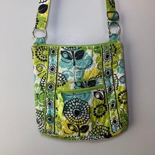 Vera Bradley Limes Up Floral Print Quilted Cotton Crossbody Hipster Bag Purse