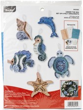 Bucilla Felt Ornaments Applique Kit Set Of 6-Under The Sea