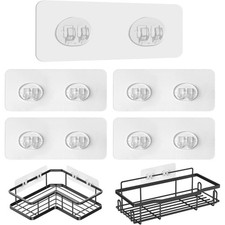 Upgraded Shower Caddy Adhesive Replacement,Strong Adhesive Hooks for Shower