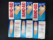 6 Boxes Band-Aid Brand Tru-Stay Plastic Strips Adhesive Bandages 30 ct (180 Pc)