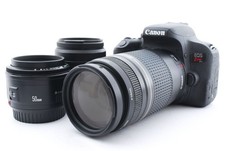 Canon EOS Kiss X9i DSLR Camera w/ EF 50mm f/1.8 Lens, 24MP, Wi-Fi, Used