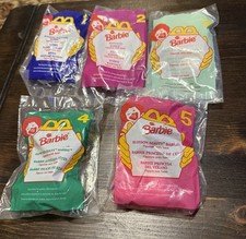 Vintage 1996 BARBIE McDonald's Happy Meal Toys COMPLETE SET OF 5 New Sealed