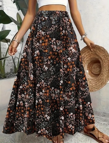 Jupe crayon noire à imprimé Floral - Skirt Woman 05 Blanc