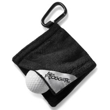 Frogger Amphibian Golf Ball Towel with Wet and Dry Technology 4"X4", Black