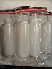 3 Bags of 2  12oz Clear Squeeze Bottles  Kitchen Condiments Containers 