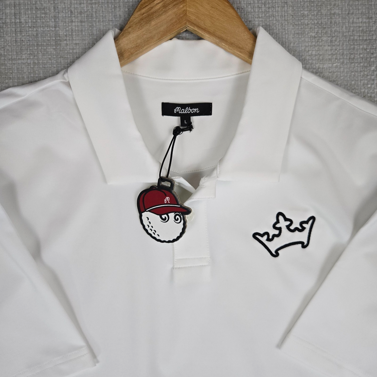 Malbon Golf ポロシャツ ホワイト Lサイズ MALBON GOLF New $108 Mens Size Large Performance Polo Shirt White