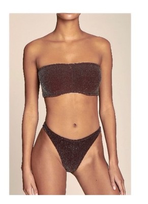 Hunza G Gabrielle bikini bottom burgundy Lorex Sparkle-NEW! Never worn Rv:$145
