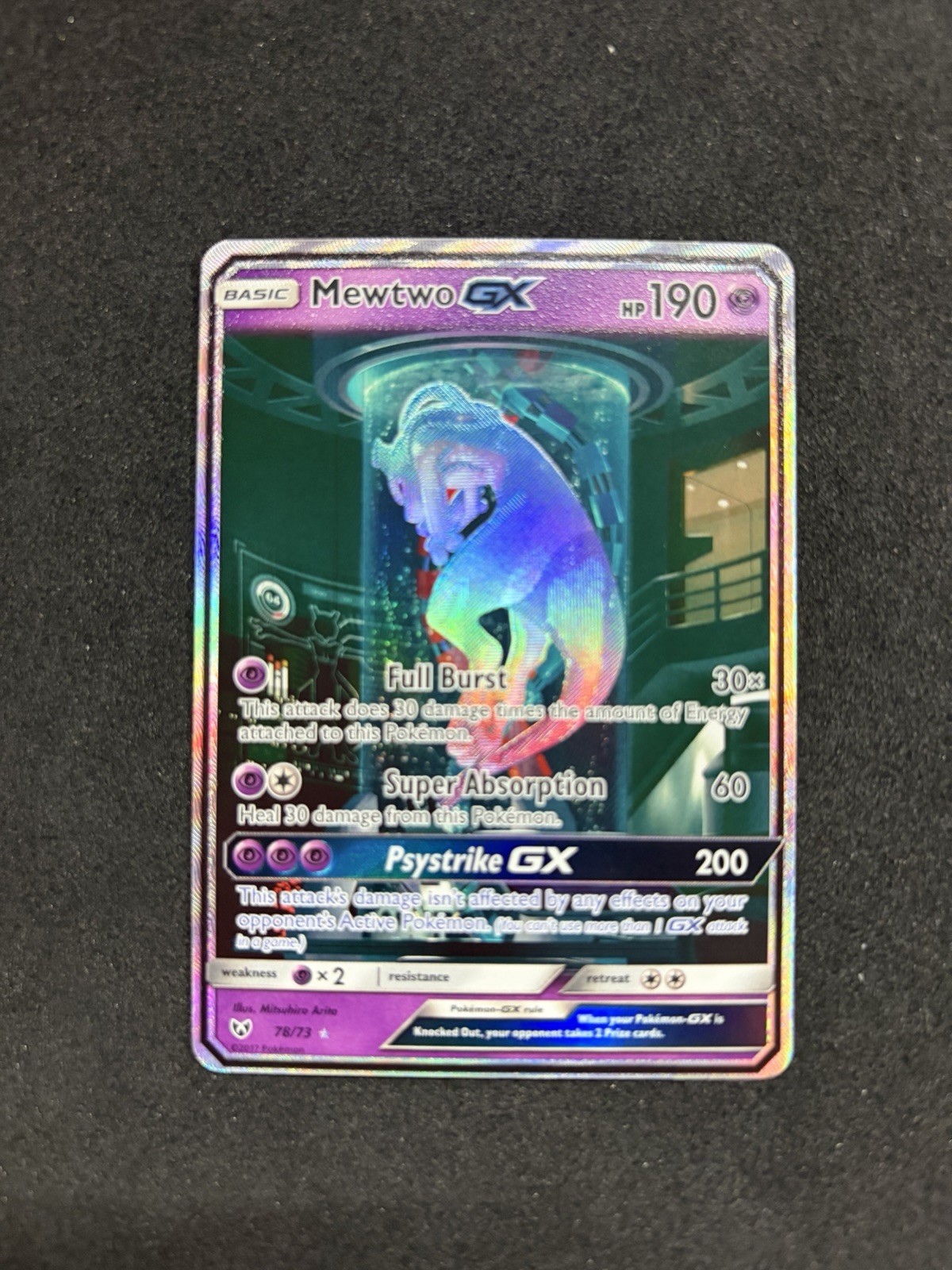 Pokemon Mewtwo GX 78/73 Shining Legends Secret Rare Near Mint " MEWTUBE " GRAIL