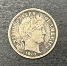 1910 P Barber Dime • XF Details • .900 Silver