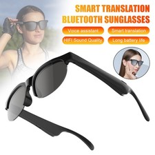 Smart Glasses, Bluetooth Call, Music Sunglasses Sport Earphone w/ AI Translation