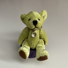 Vintage Russ Berrie Co. Peridot August Birthstone Birthday Teddy Bear 3" Green
