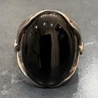 Vintage Sterling Silver Eagle Ring Black Onyx Southwest Native American  Sz 12.5