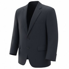 Hickey Freeman Loro Piana Boardroom Jacket Mens 43 Reg Navy Pinstripe