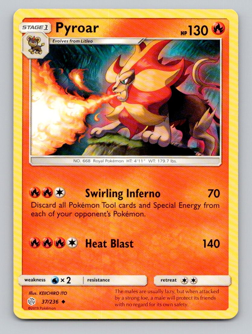 Pyroar 37/236 Uncommon Cosmic Eclipse Pokemon