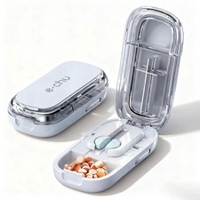 Adjustable Quartering Pill Cutter Storage Box Portable Drug Tablet Medicine Dust