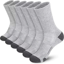 Mens Sports Socks 6 Pairs Cotton Rich Cushioned Everyday Crew Socks UK Size 5-12