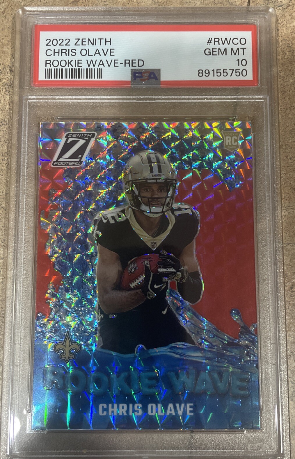 Chris Olave Panini Zenith Rookie Wave #RWCO Red