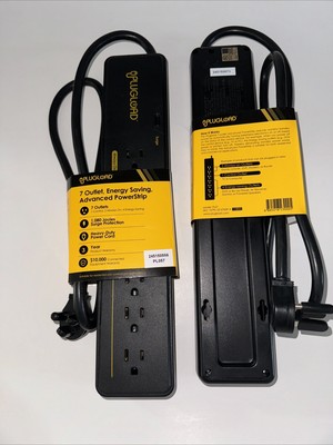New   PLUGLOAD   Lot 2   7 Outlet   Energy Saving   Surge Protector   Powerstrip